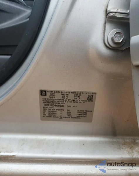 2015 GMC Sierra C1500 Sle из США, поврежденный, VIN 3GTP1UEC4FG243059